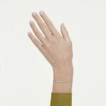 Matrix bracelet, Round cut, Green, Rhodium plated - Image 2