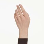Matrix bracelet, Round cut, White, 18K gold finish - Image 2