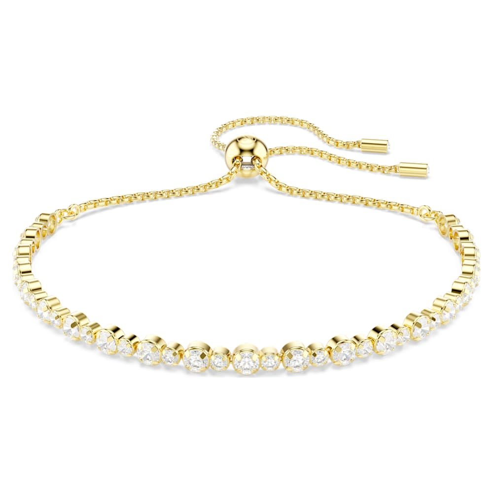 matrix-bracelet-round-cut-white-18k-gold-finish-swarovski-5730709 Matrix bracelet, Round cut, White, 18K gold finish - Image 1