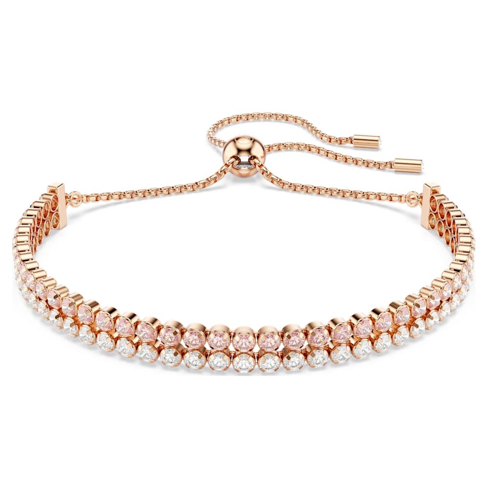 matrix-bracelet-round-cut-white-18k-rose-gold-finish-swarovski-5754670 Matrix bracelet, Round cut, White, 18K rose gold finish - Image 1