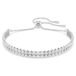 Matrix bracelet, Round cut, White, Rhodium plated