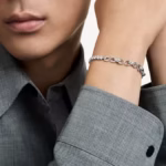 Matrix bracelet Round cut, White, Rhodium plated - Image 5