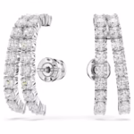 Matrix ear cuffs Round cut, White, Rhodium plated - Image 2