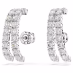 Matrix ear cuffs Round cut, White, Rhodium plated - Image 4