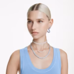 Matrix ear cuffs Round cut, White, Rhodium plated - Image 5