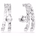 Matrix ear cuffs Round cut, White, Rhodium plated - Image 6