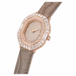 Matrix octagon watch Leather strap, Beige, Rose gold-tone finish - Image 5