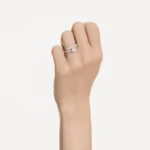 Matrix open ring Round cut, White, Rhodium plated - Image 7