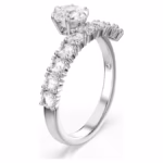 Matrix open ring Round cut, White, Rhodium plated - Image 3
