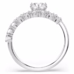 Matrix open ring Round cut, White, Rhodium plated - Image 4