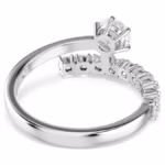 Matrix open ring Round cut, White, Rhodium plated - Image 5