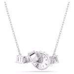 Matrix pendant Baguette cut, Knot, White, Rhodium plated - Image 6