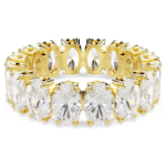 Matrix ring, Oval cut, White, 18K gold finish