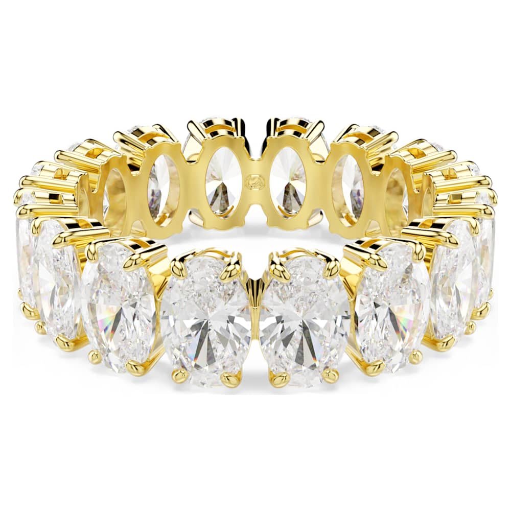 matrix-ring-oval-cut-white-18k-gold-finish-swarovski-5707188 Matrix ring, Oval cut, White, 18K gold finish - Image 1