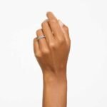 Matrix ring, Round cut, Blue, Rhodium plated - Image 2