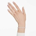 Matrix Tennis bracelet, Crystal pearl, Round cut, White, Rhodium plated - Image 2