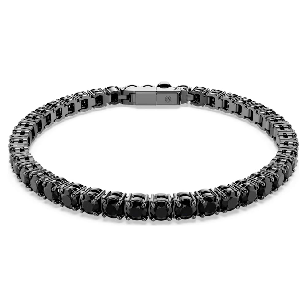 matrix-tennis-bracelet-round-cut-black-ruthenium-plated-swarovski-5696030 Matrix Tennis bracelet, Round cut, Black, Ruthenium plated - Image 1
