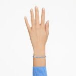 Matrix Tennis bracelet, Round cut, Blue, Rhodium plated - Image 2