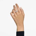 Matrix Vittore ring, Pear cut, White, Silver-tone finish - Image 2
