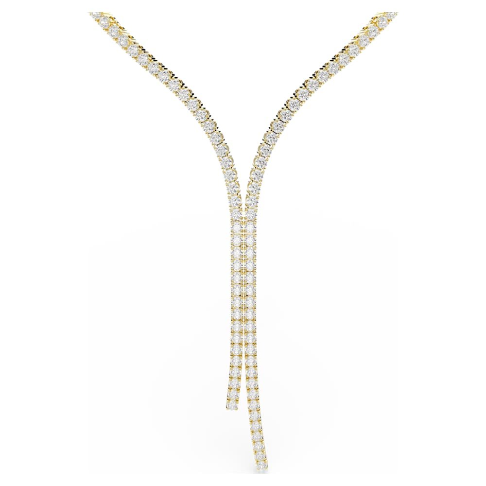 matrix-y-necklace-round-cut-white-18k-gold-finish-swarovski-5750601 Matrix Y necklace, Round cut, White, 18K gold finish - Image 1
