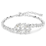 Mesmera bracelet, Marquise cut, White, Rhodium plated