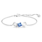 Mesmera bracelet, Mixed cuts, Blue, Rhodium plated
