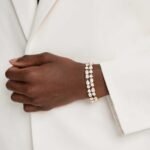 Mesmera bracelet, Mixed cuts, White, 18K gold finish - Image 2