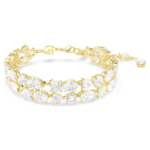 Mesmera bracelet, Mixed cuts, White, 18K gold finish