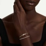 Mesmera bracelet, Mixed cuts, White, 18K gold finish - Image 2