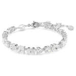 Mesmera bracelet, Mixed cuts, White, Rhodium plated
