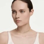 Mesmera choker, Mixed cuts, White, 18K gold finish - Image 2