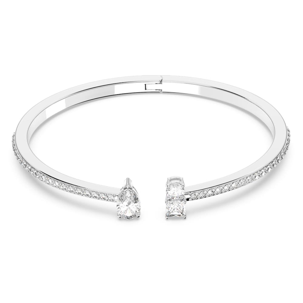 mesmera-cuff-mixed-cuts-white-rhodium-plated-swarovski-5556912 Mesmera cuff, Mixed cuts, White, Rhodium plated - Image 1