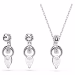 Mesmera set Pear cut, Round cut, White, Rhodium plated - Image 4
