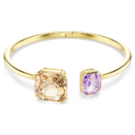 Millenia bangle, Octagon cut, Multicoloured, 18K gold finish