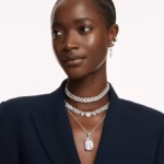 Millenia choker Octagon cut, White, Rhodium plated - Image 6