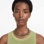Millenia necklace, Octagon cut, Colour gradient, Green, 18K gold finish - Image 2