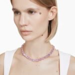 Millenia necklace, Octagon cut, Purple, 18K gold finish - Image 2