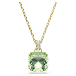 Millenia pendant, Cushion cut, Green, 18K gold finish