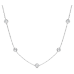 Octagon necklace, Lab-grown diamonds 0.7 ct tw, Round shape, Sterling silver