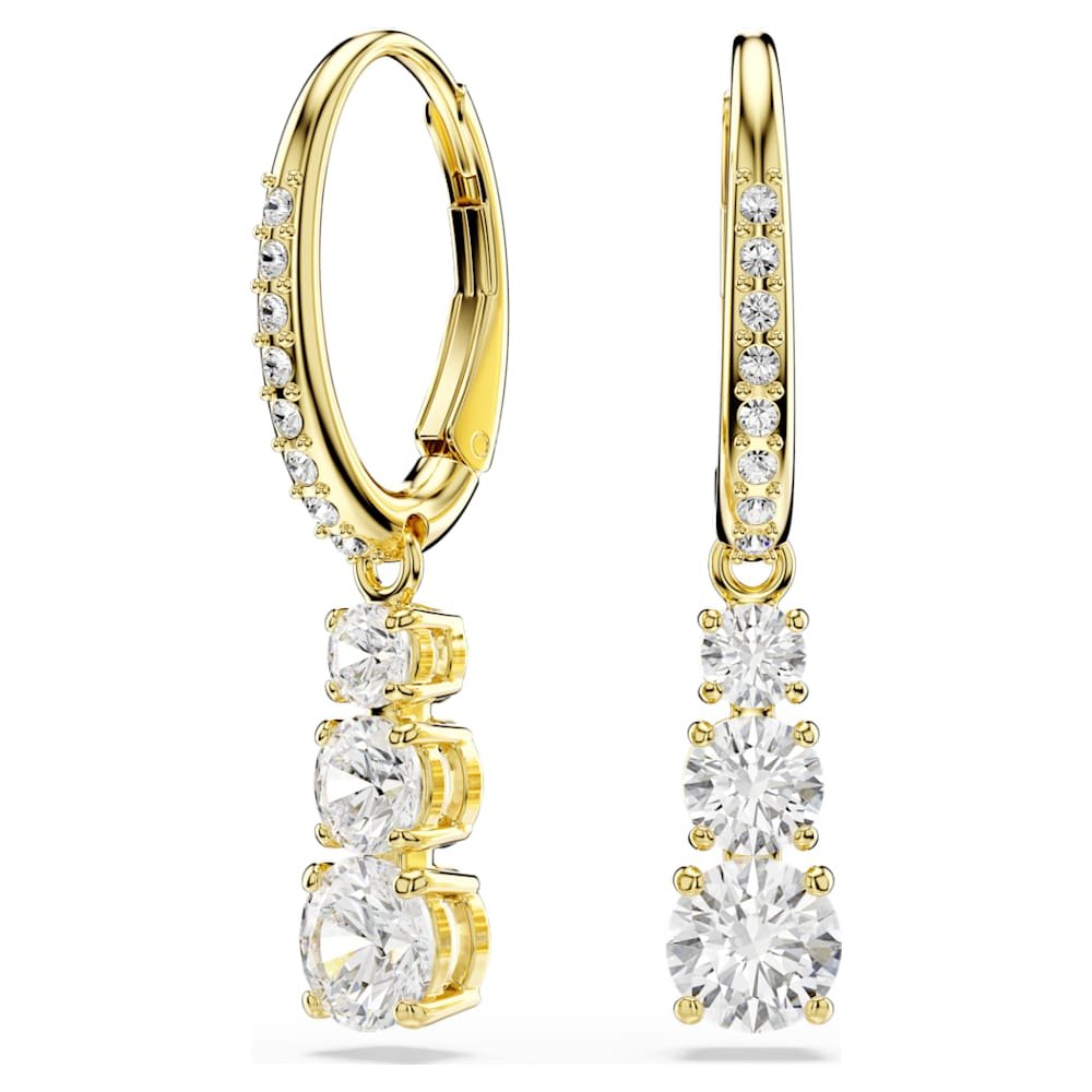 stilla-attract-hoop-earrings-round-cut-white-18k-gold-finish-swarovski-5723300 Stilla Attract hoop earrings, Round cut, White, 18K gold finish - Image 1