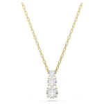 Stilla Attract pendant, Round cut, White, 18K gold finish