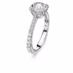 Stilla cocktail ring Round cut, Pavé, White, Silver-tone finish - Image 3