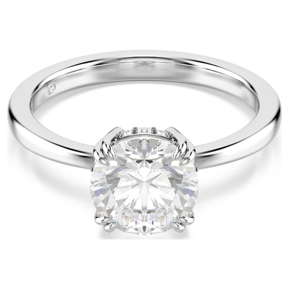 stilla-cocktail-ring-round-cut-white-silver-tone-finish-swarovski-5717938 Stilla cocktail ring, Round cut, White, Silver-tone finish - Image 1
