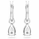 Stilla drop earrings Pear cut, Round cut, White, Rhodium plated - Image 5