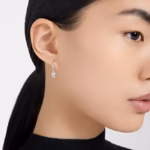 Stilla drop earrings Pear cut, Round cut, White, Rhodium plated - Image 7