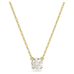 Stilla pendant, Round cut, White, 18K gold finish