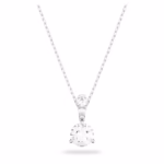 Stilla pendant Round cut, White, Rhodium plated
