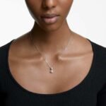 Stilla pendant, Round cut, White, Rhodium plated - Image 2