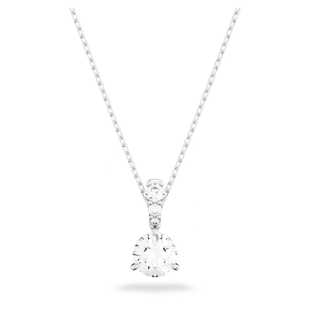 stilla-pendant-round-cut-white-rhodium-plated-swarovski-5472635 Stilla pendant, Round cut, White, Rhodium plated - Image 1