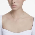 Stilla pendant, Square cut, Pink, 18K rose gold finish - Image 2